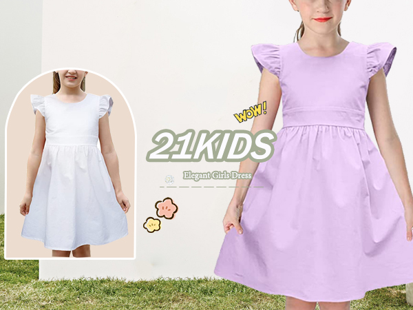 Girls Summer Cool Breathable Backless Dress