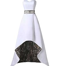 High Low Beaded Bridal Dress Camo