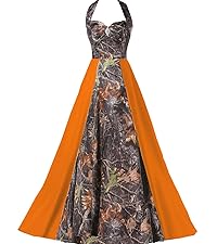 Floor Length Camo Bridesmaid Dress