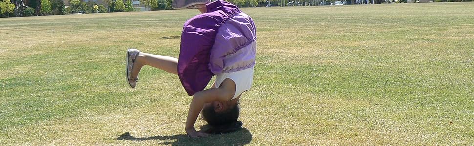 Sparkle Farms under dress shorts in action at the park