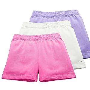 pink white lilac under dress shorts for girls