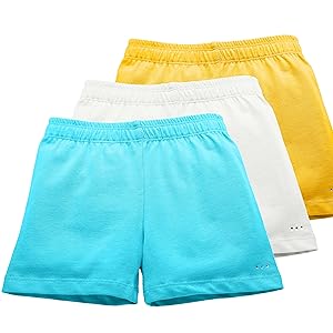 aqua white yellow girls under dress shorts