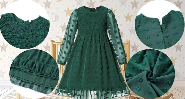 Girls Chiffon Dress duck green