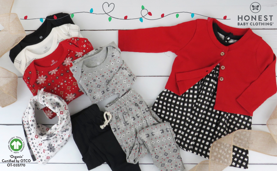 HonestBaby Holiday 22 Organic Cotton Collection for toddler infants