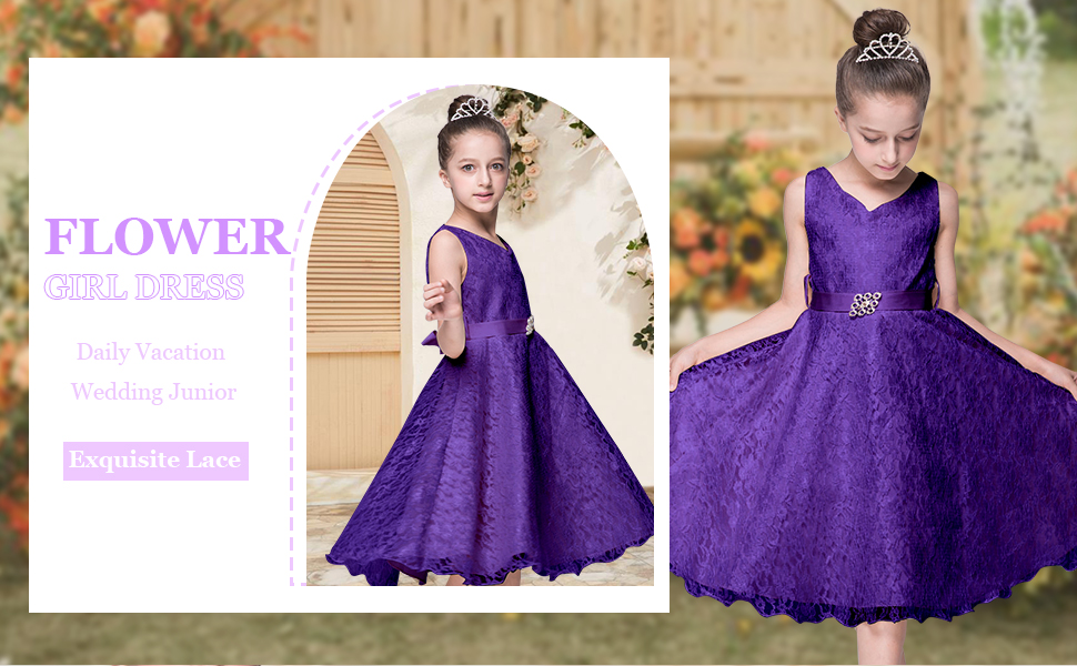 Girls Tulle Lace Dress