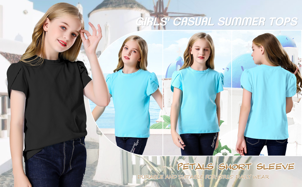 Petal Short Sleeve Cute Casual Tops