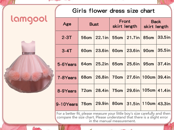 size chart of pageant dresses for toddler girls