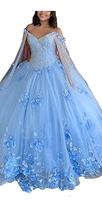 Off Shoulder Quinceanera Dress With Shawl