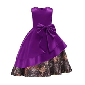 Camouflage Flower Girl Pageant Dress with Bow