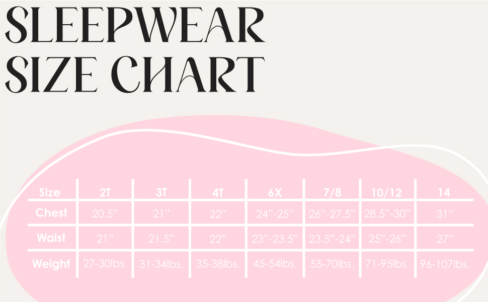 size chart sleep