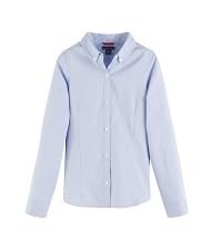 Girls Long Sleeve Oxford Buttondown Collar Blouse 