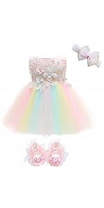 baby girl rainbow tulle dress