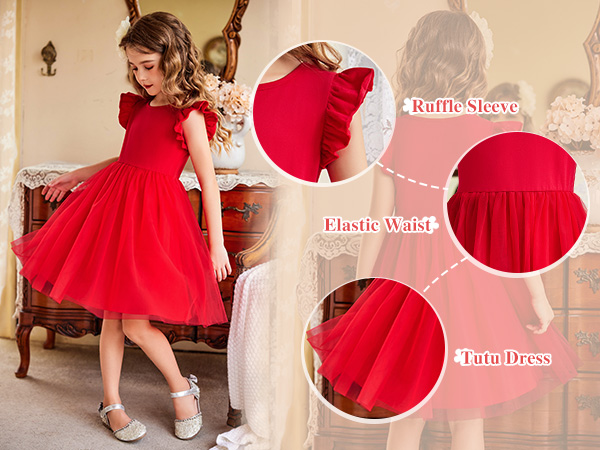 toddler red tulle dress