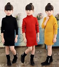 7022-girls winter sweater dress