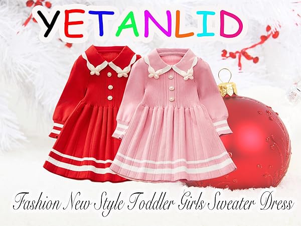 7041-girls winter sweater dress