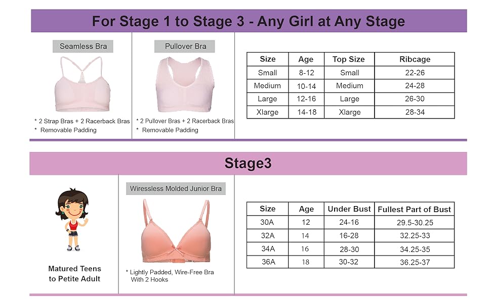 girls seamless bra