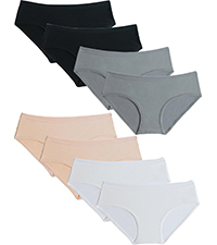  Kiench Girls'' Underwear Cotton Panties Teens Basic Briefs 8-Pack