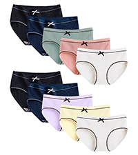  Kiench Teen Girls'' Underwear Hipster Panties Cotton 10-Pack