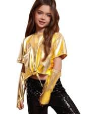 Girls Metallic Tops