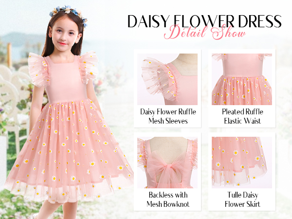 Embroidery Flower Girl Lace Dress for Kids Wedding Pageant Party Communion Dress Princess Maxi Gown