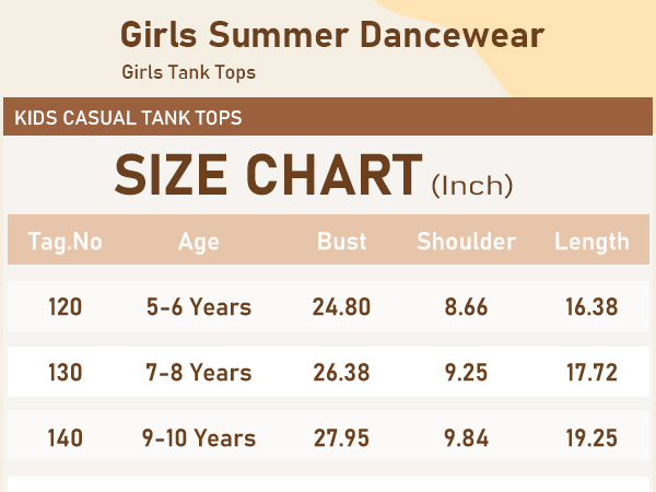 size chart for tank tops