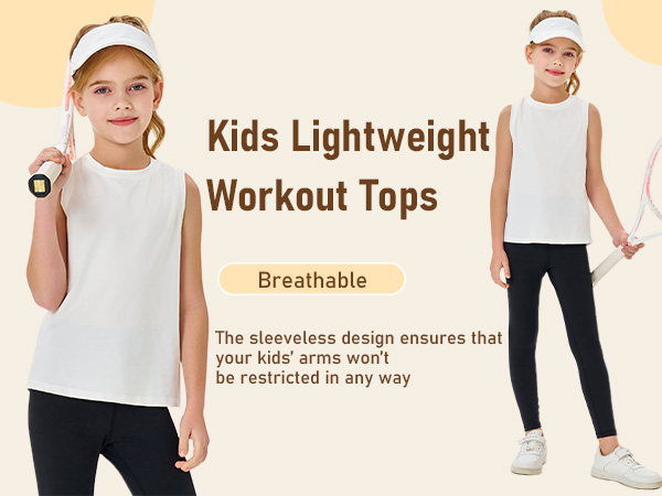 kids lightweight workout tops