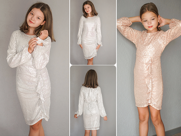 girls silver sequin dress