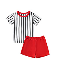 ROMPERINBOX Toddler Boy Outfits Summer Striped Tee T-Shirt Tops & Shorts