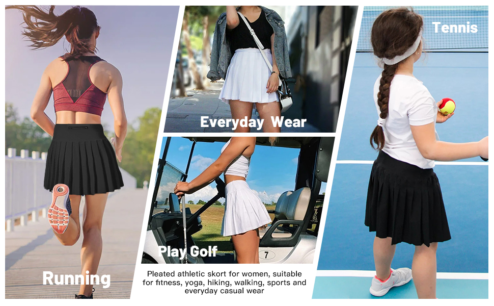 womens pleated tennis  skirt