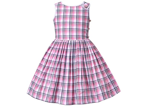 girls pink plaid dress