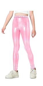 Girls Metallic Leggings