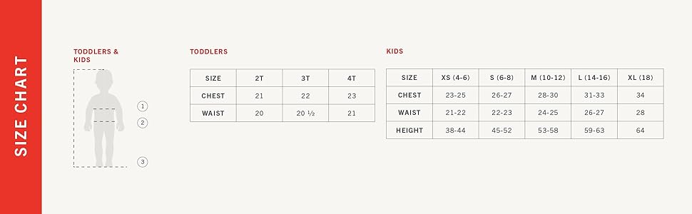 Terramar Kids Size Guide