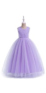 Purple Flower Girls Formal Dress for Tulle