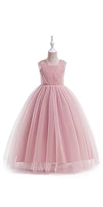 Dusty Pink Flower Girls Formal Dress for Tulle