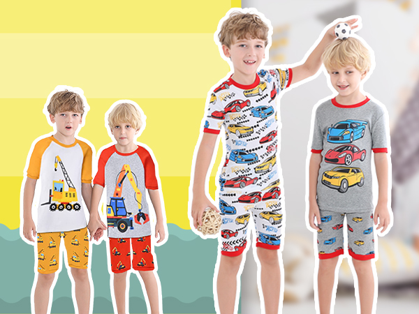 boys Short Sleeve Pajamas