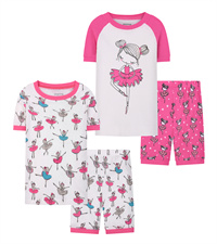 Girls Short Sleeve Pajamas