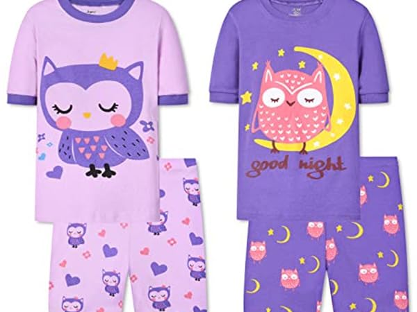 Girls Short Sleeve Pajamas