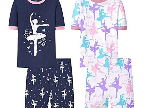 Girls Short Sleeve Pajamas