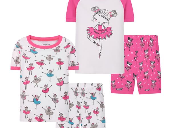 Girls Short Sleeve Pajamas