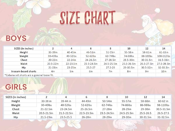 Boys & Girls Size Chart