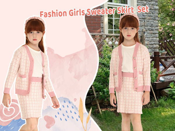 Fashion Girls Sweater Skirt Set