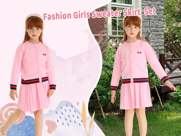 Fashion Girls Sweater Skirt Set