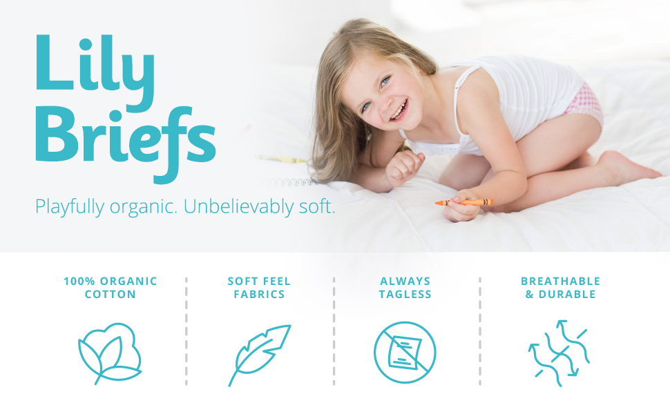 Lily Brief Organic Girls Underwear Infographic