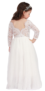 White Flower Girls Dress