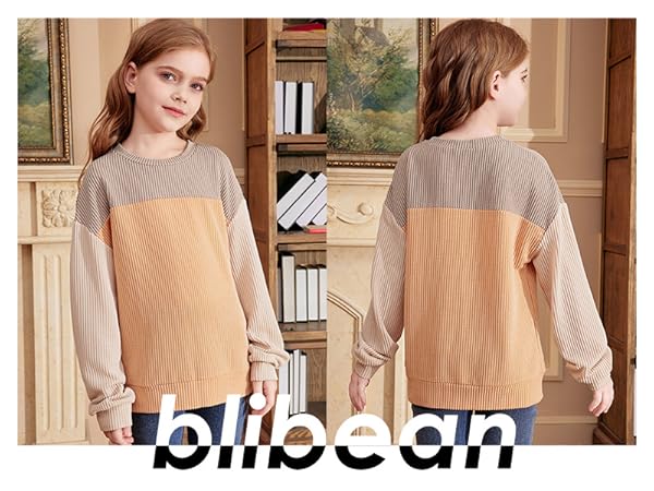 blibean girl fall long sleeve shirt tops outfit clothes size 6 7 8 9 10 11 12 13 14 15 16 years old