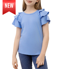 Girls Ruffle Sleeve Shirt