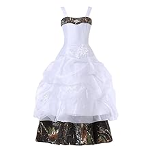 Camo Wedding Guest Formal Dress for Kids White