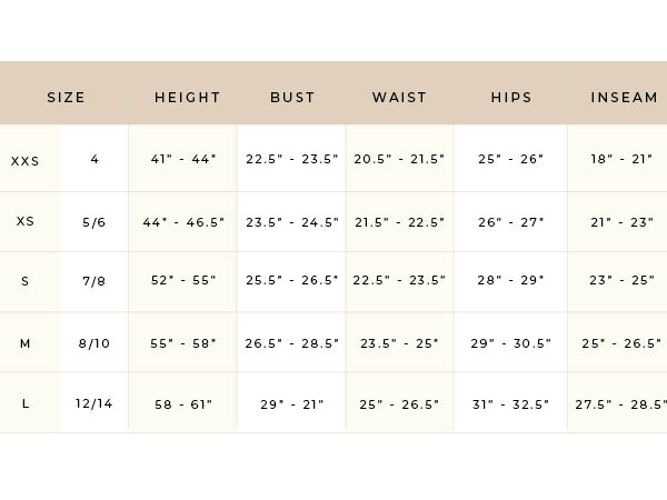 Girls Size Chart