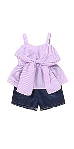 2pcs Toddler Girl Clothes T-Shirt Dress+Jeans Shorts Baby Girls Outfits Set