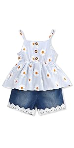 2pcs Toddler Girl Clothes T-Shirt Dress+Jeans Shorts Baby Girls Outfits Set